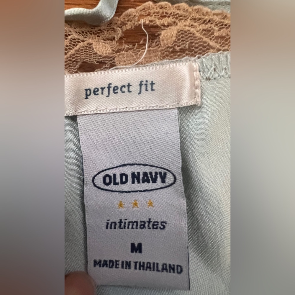 Vintage Y2K Old Navy Lace Blue Tan camisole Top Sz M - Picture 15 of 15